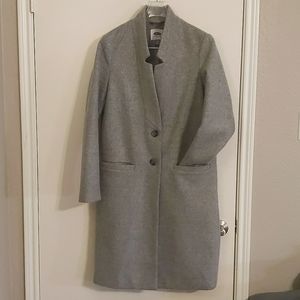 Long Gray Notch Collar Coat sz Sm Tall